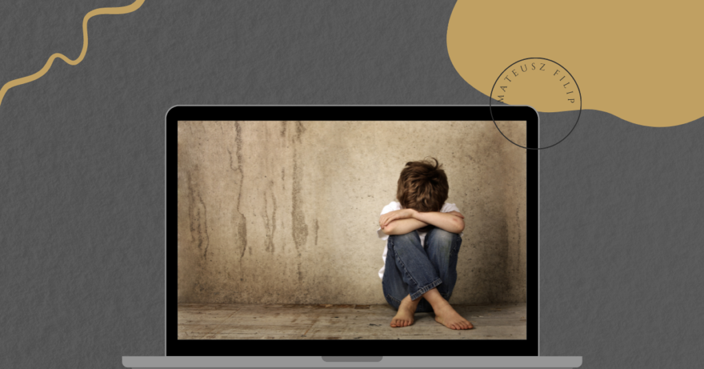 Laptop with an image of a child