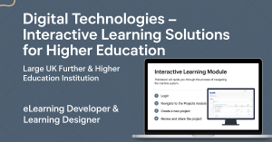 Laptop mockup showing interactive digital learning module for higher education project
